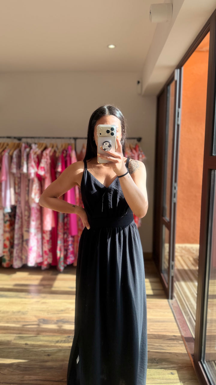 Robe longue Molly noir CURVY