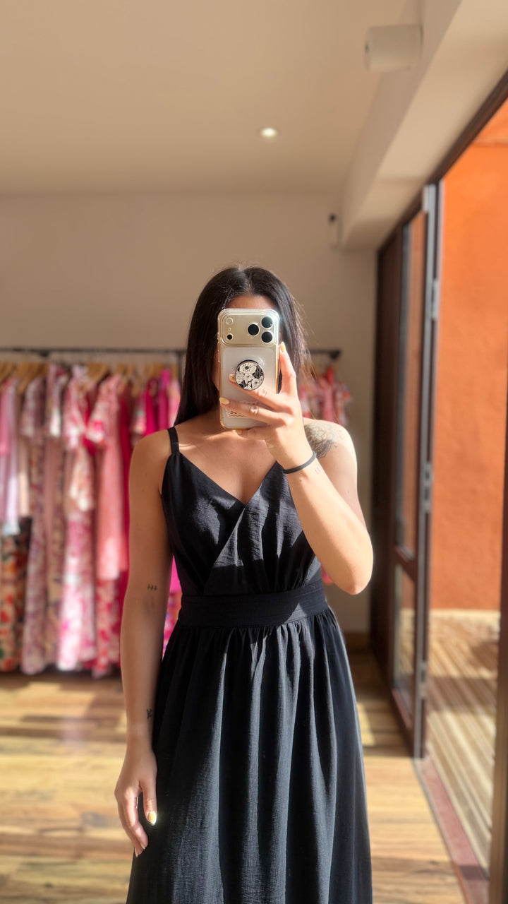Robe longue Molly noir CURVY