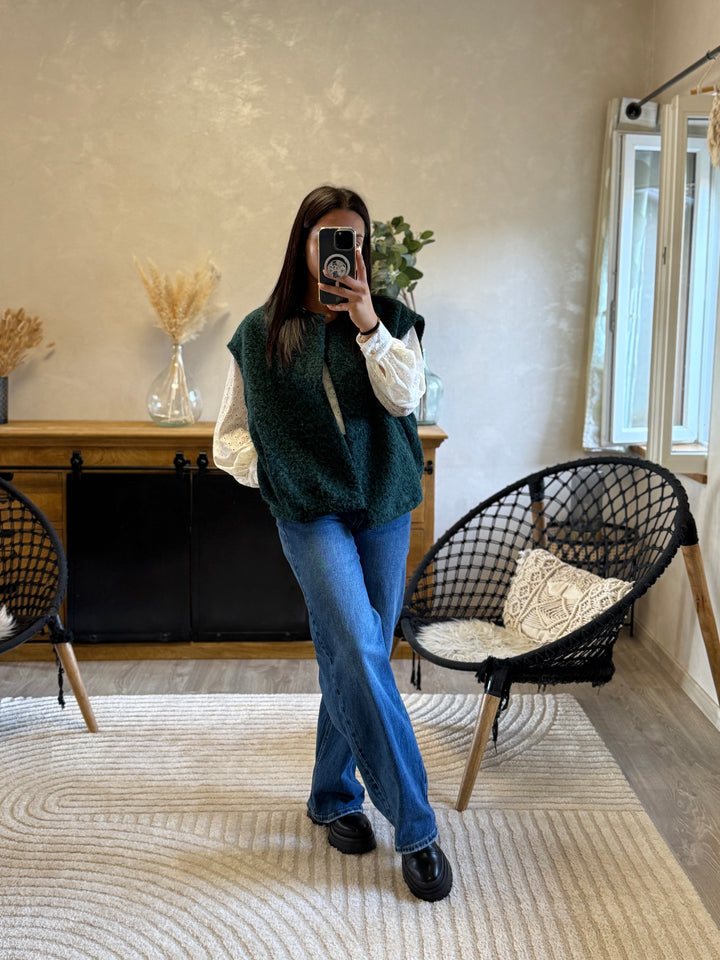 Gilet sans manches vert émeraude