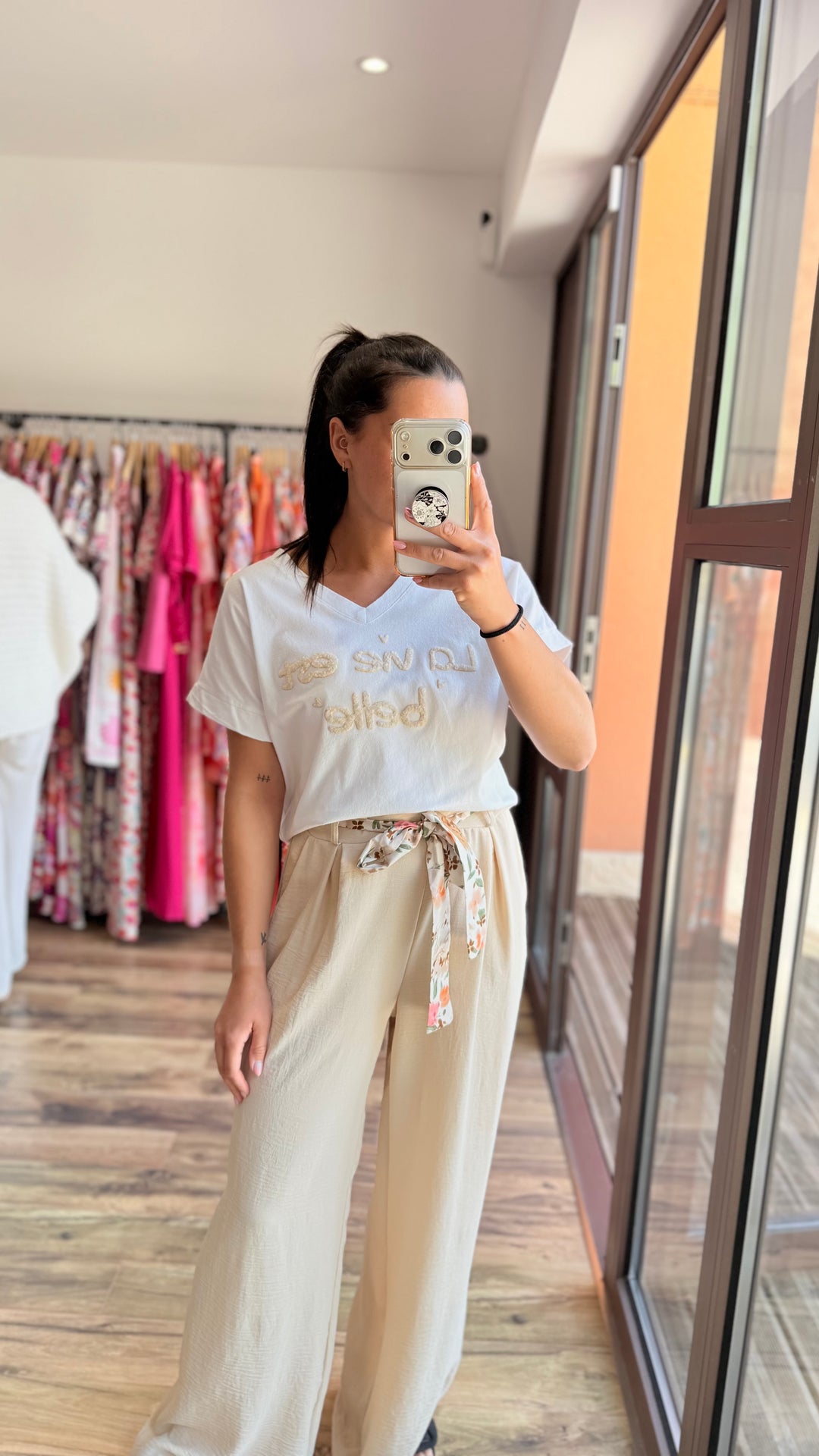 Teeshirt la vie est belle beige