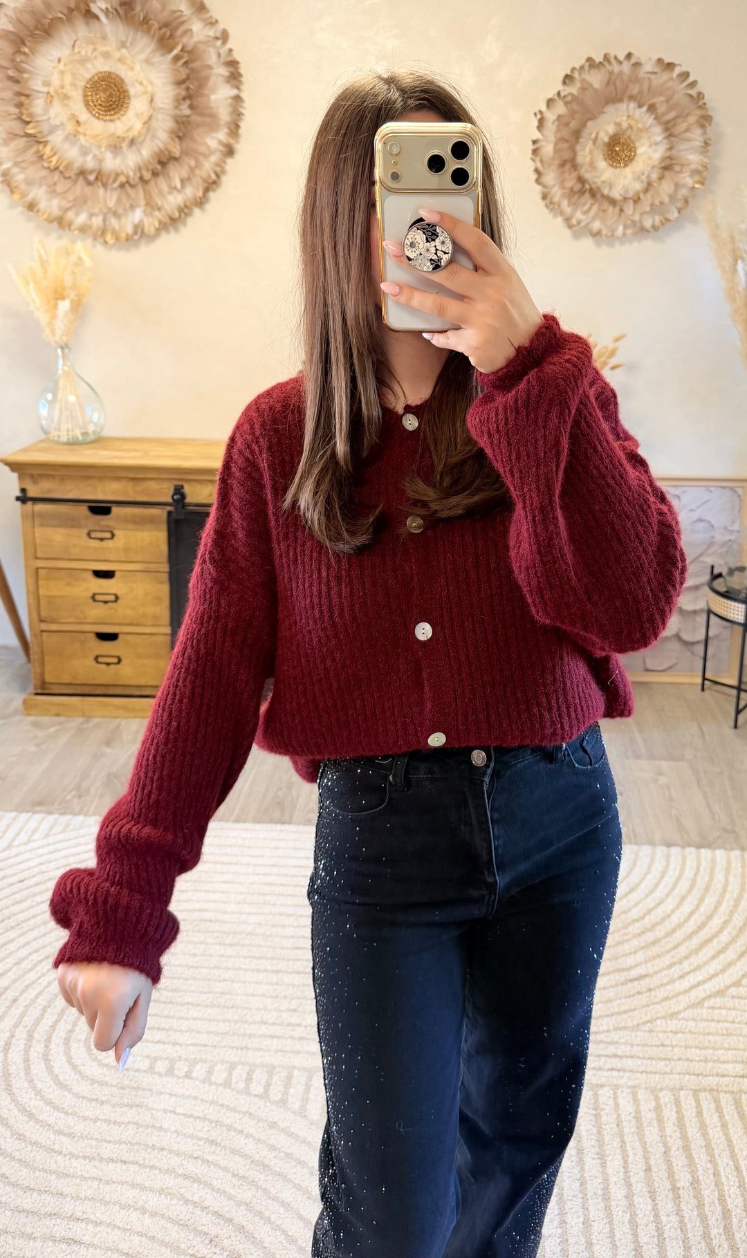 Gilet Roxane bordeaux