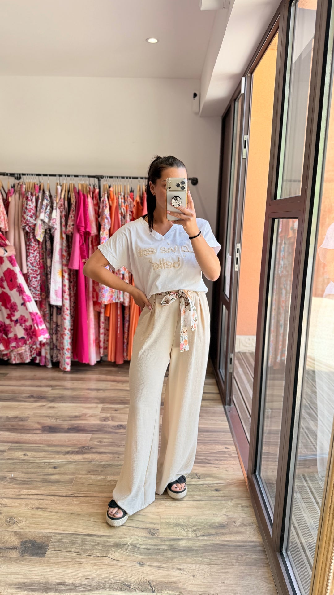 Teeshirt la vie est belle beige