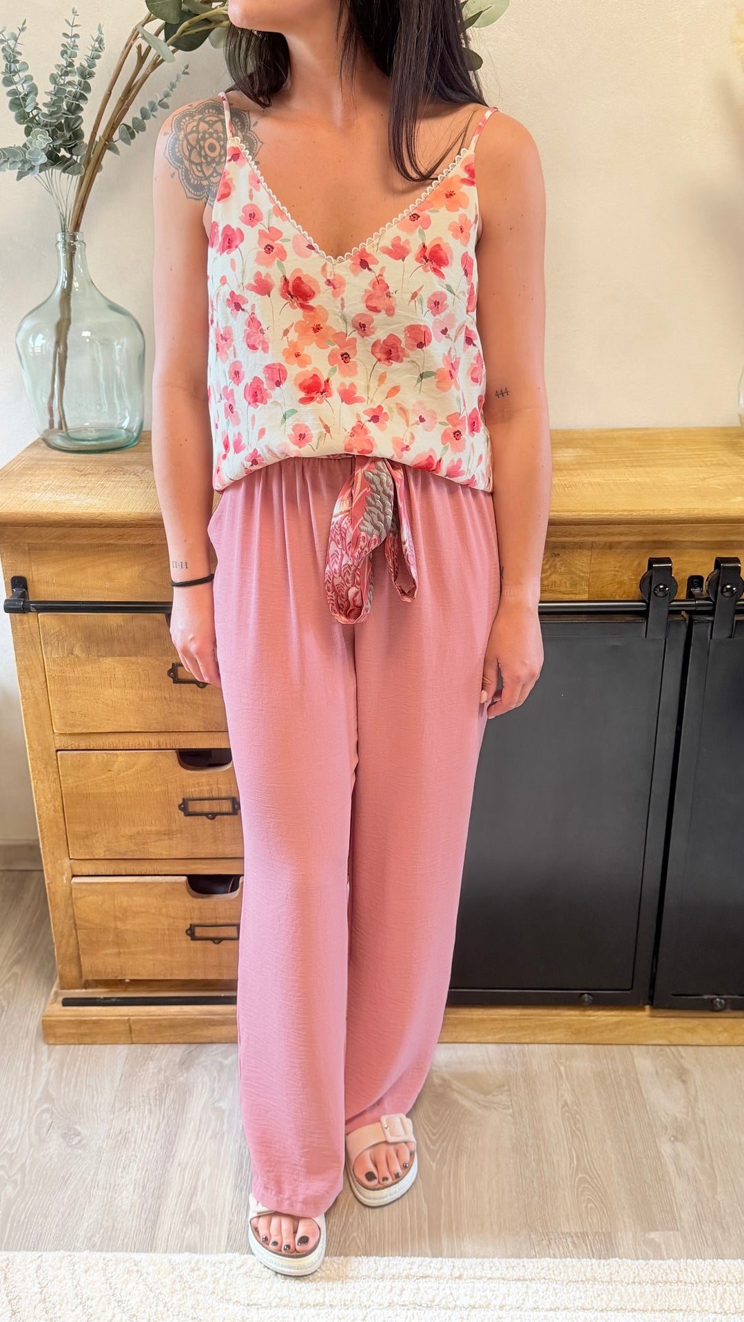 Pantalon Wilma rose (PRÉCOMMANDE expédition autour du 5 mai)