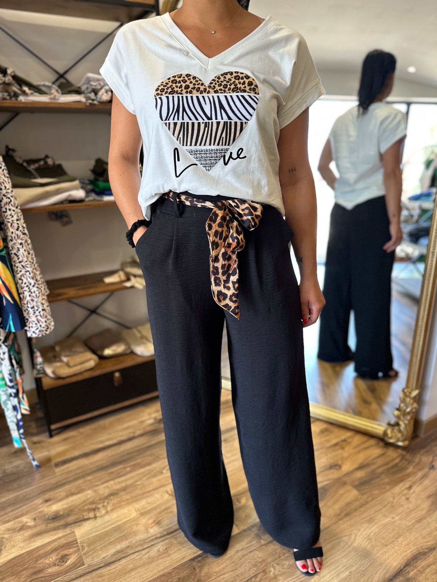 Pantalon Eliam noir léopard 🐆