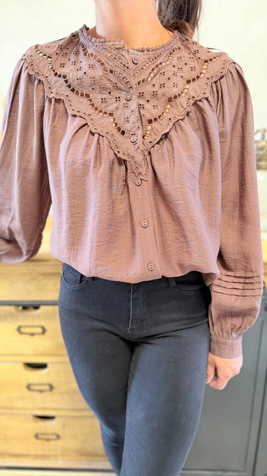 Chemise Fany marron CURVY