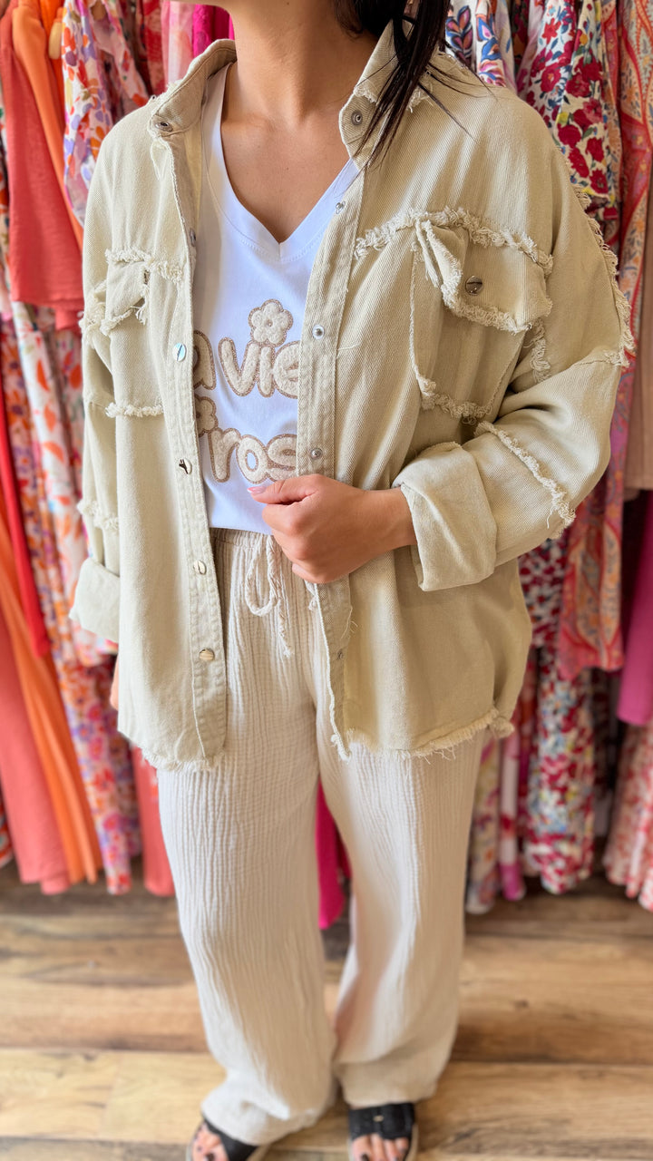 Veste jean Aloyse beige