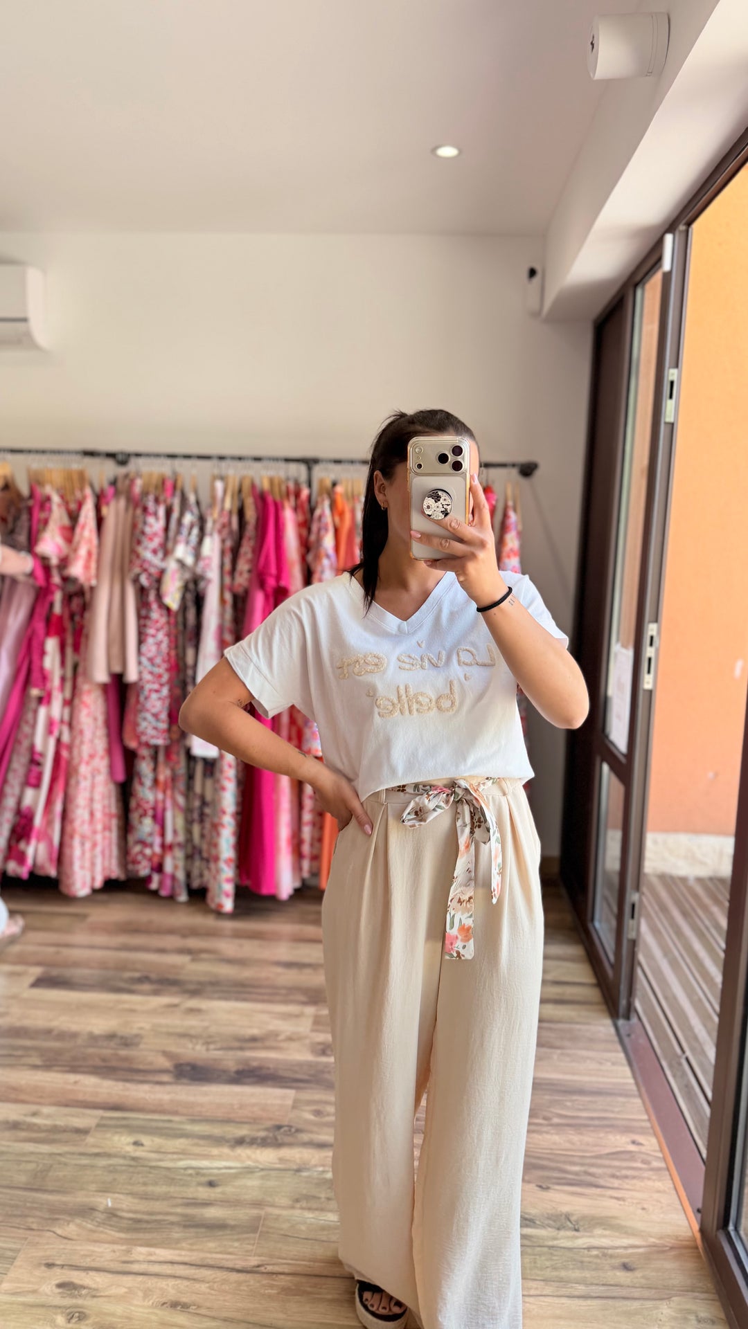 Teeshirt la vie est belle beige