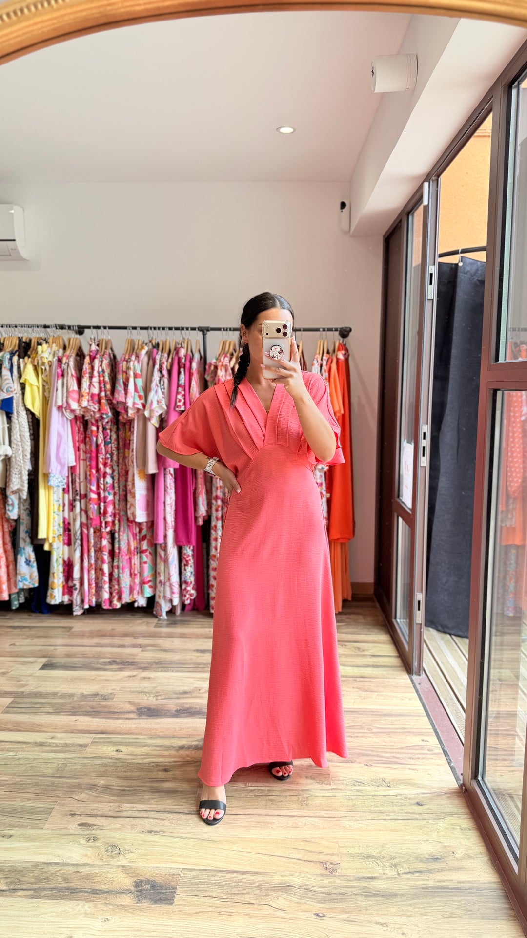 Robe longue Jehan corail