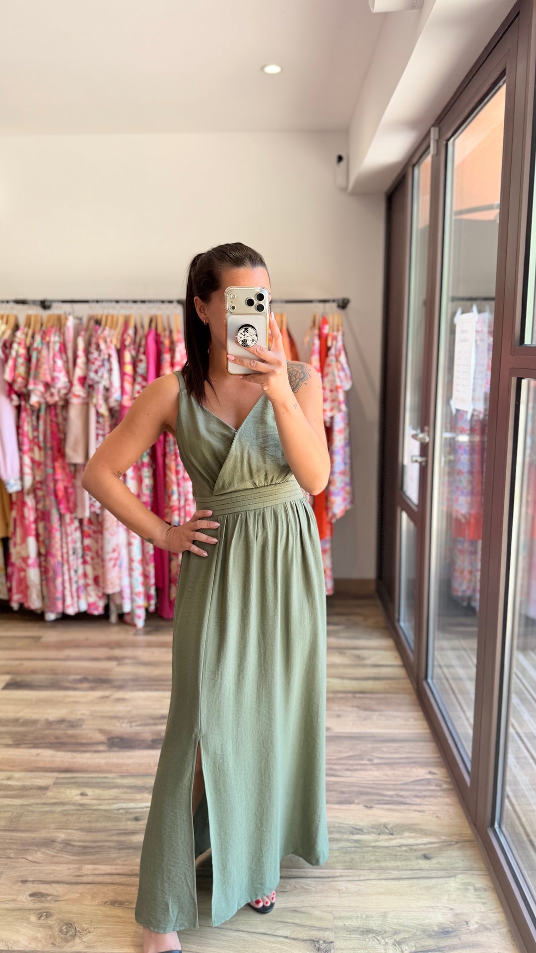 Robe longue Molly kaki CURVY