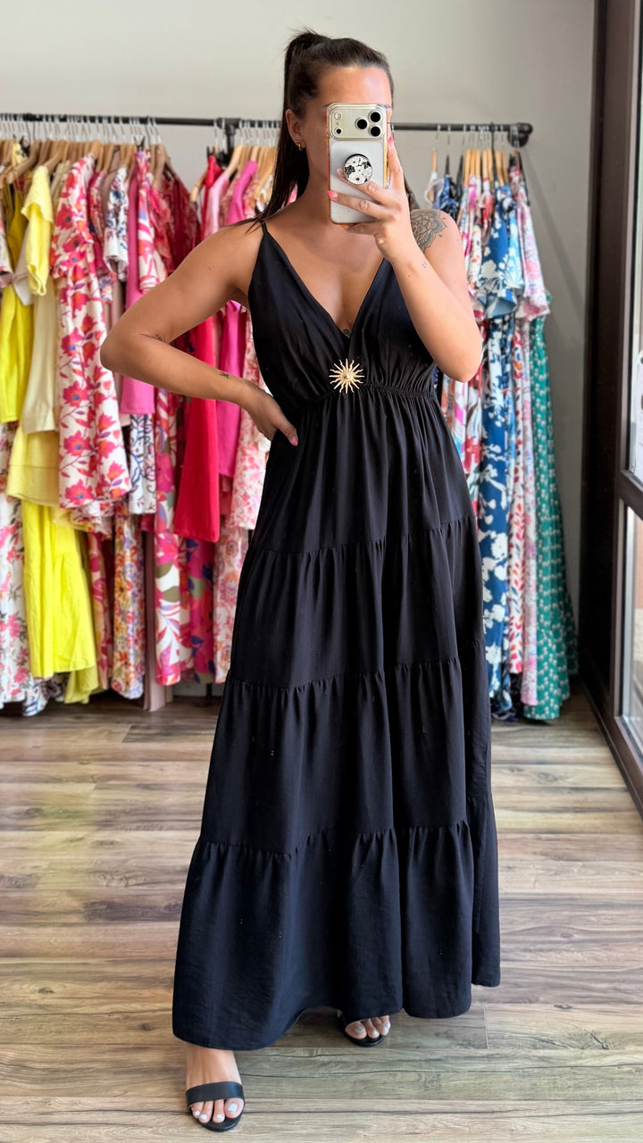 Robe longue Soleil noir