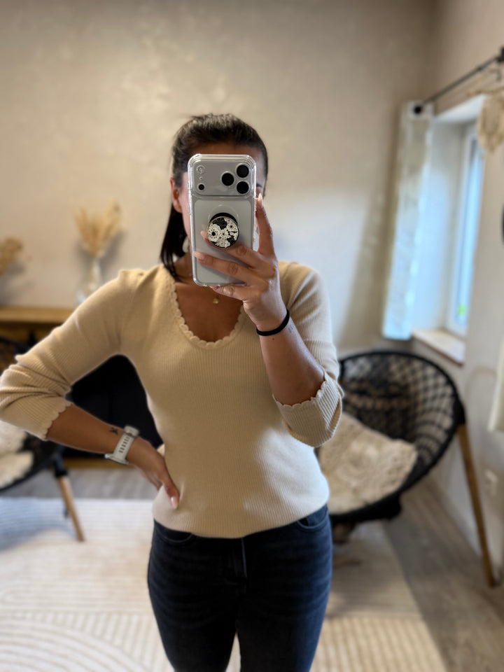 Pull fin Aragone beige