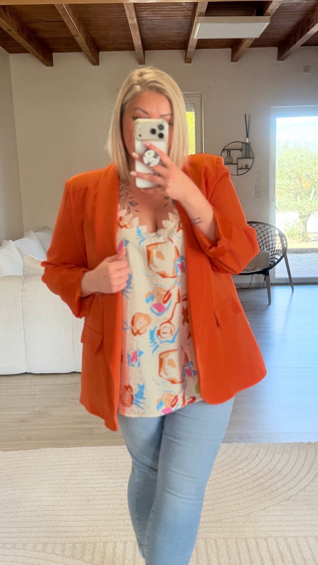 Blazer orange CURVY 42 au 46
