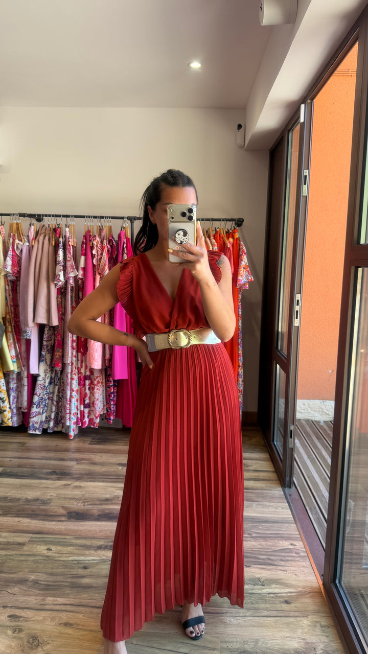 Robe longue Berenice terracotta