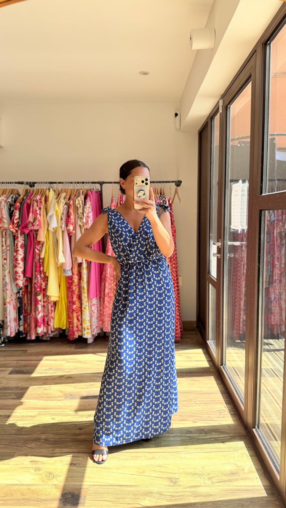 Robe longue Mahé CURVY bleu