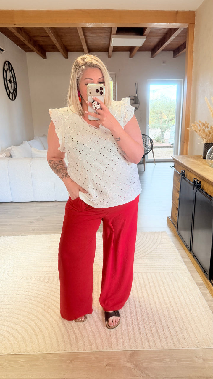 Pantalon Candice rouge CURVY