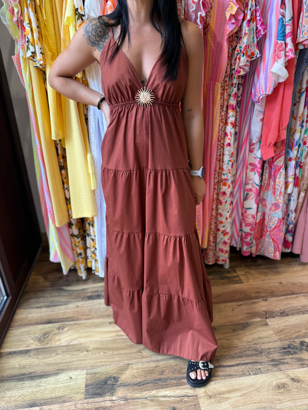 Robe longue Tristan terracotta