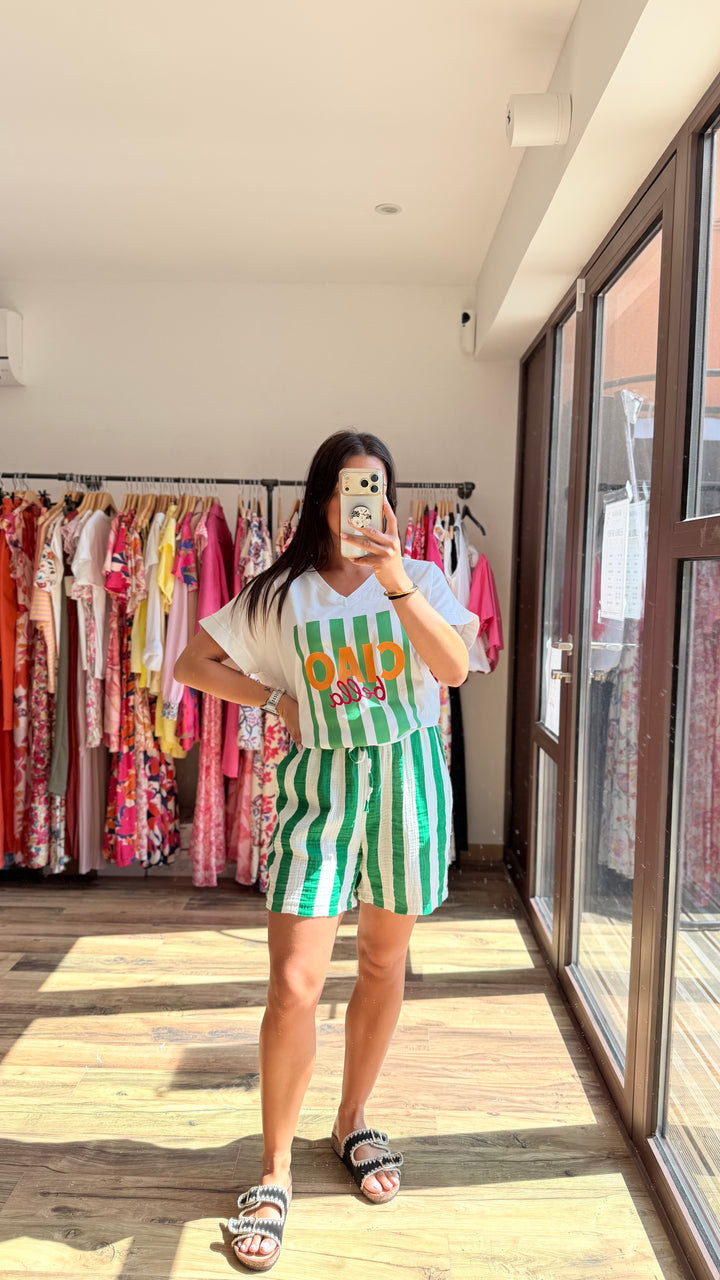Teeshirt Ciao Bella vert