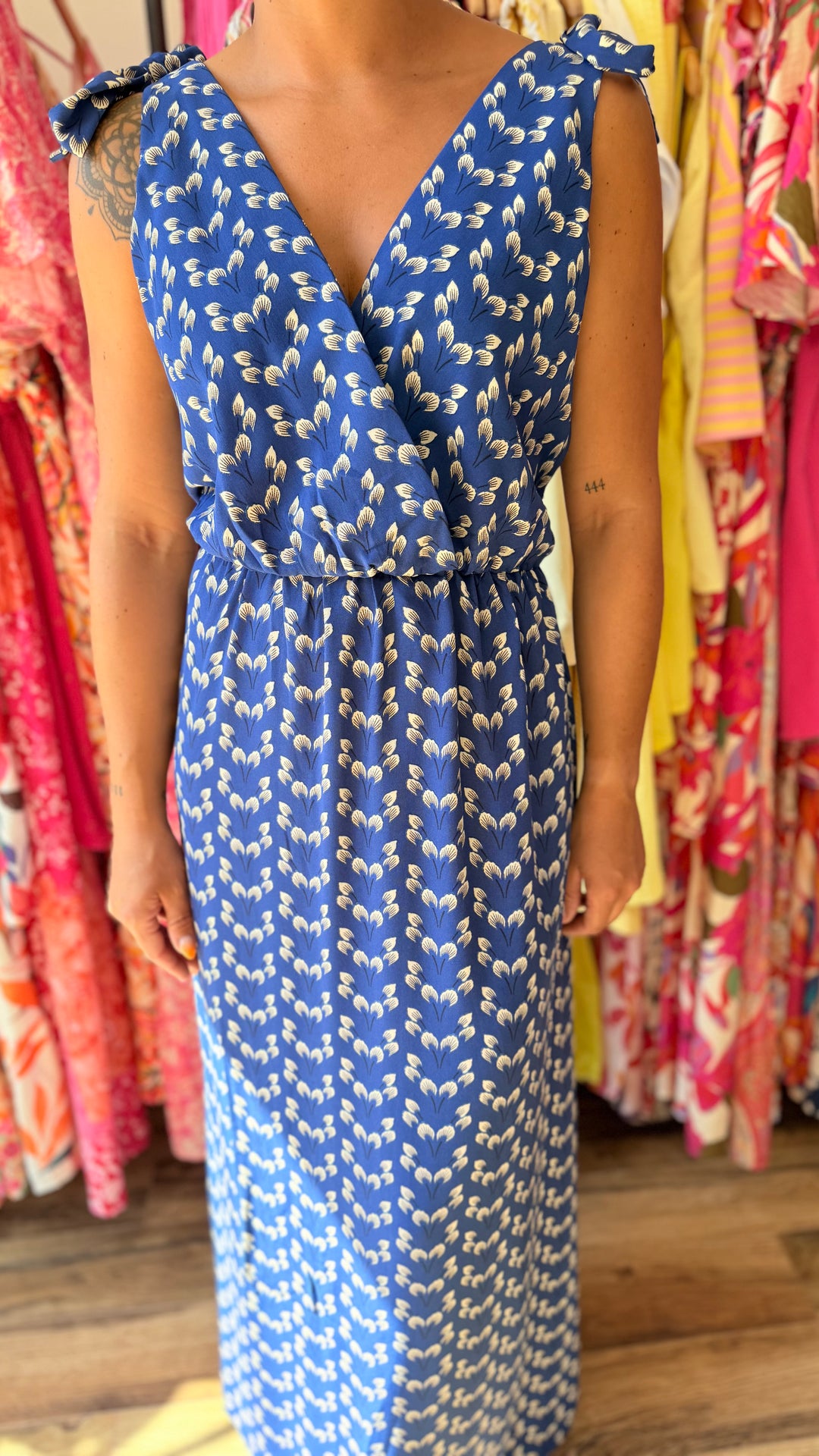 Robe longue Mahé CURVY bleu