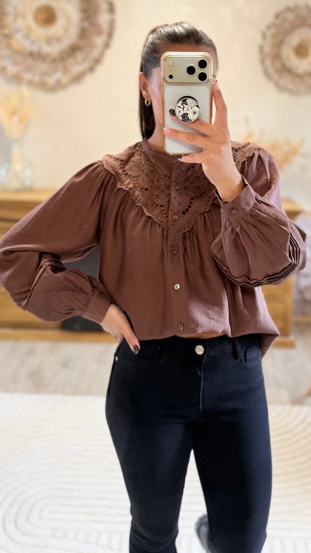 Chemise Fany marron CURVY