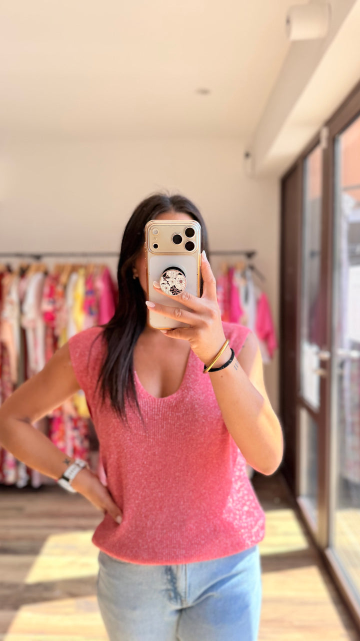 Top Milane corail CURVY