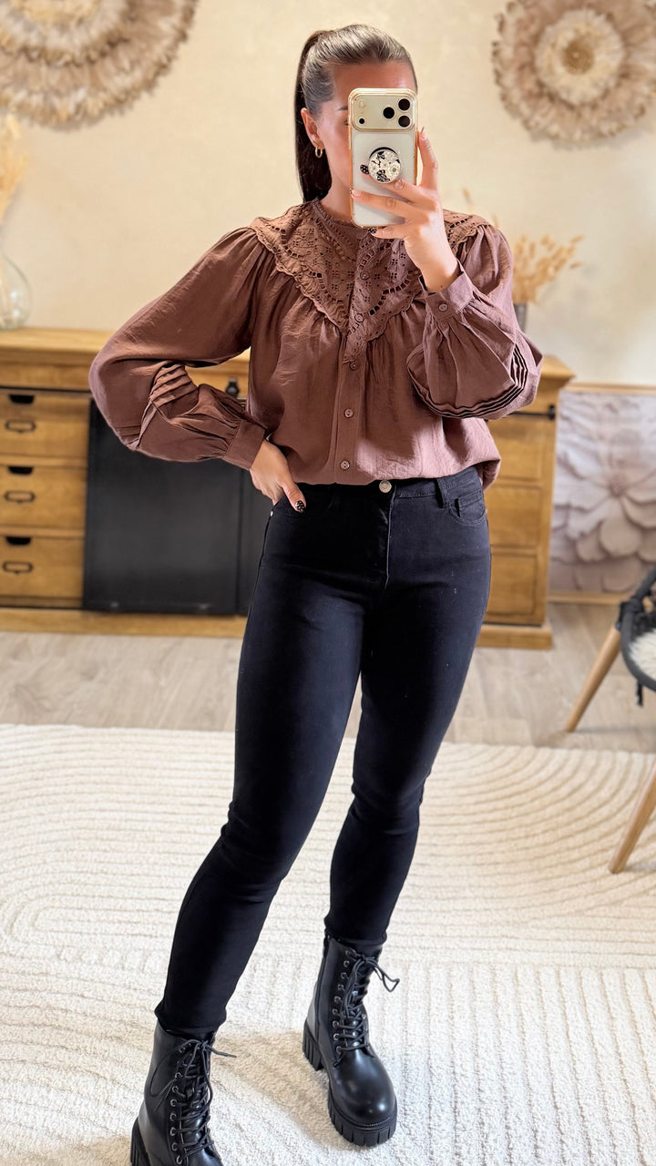 Chemise Fany marron CURVY