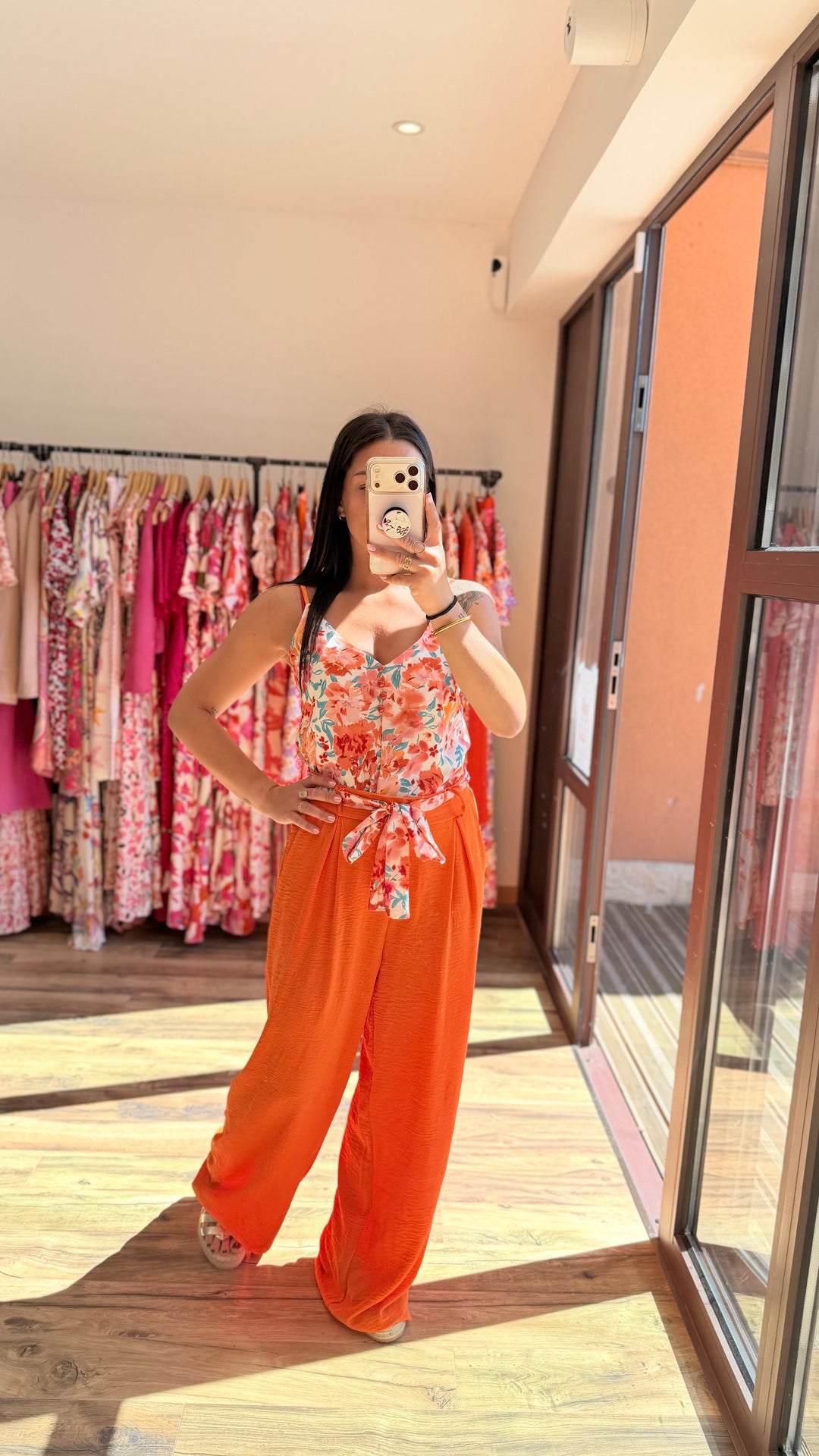 Pantalon Candice orange CURVY