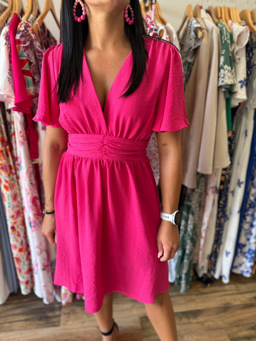 Robe Anail fuschia CURVY