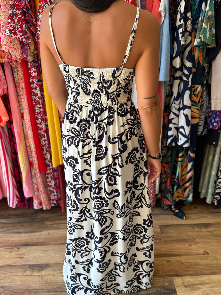 Robe longue Etienne bleu