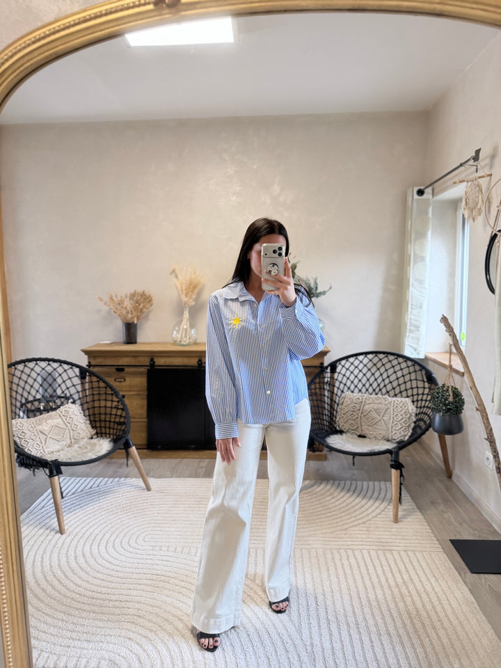 Chemise rayée saint tropez bleu