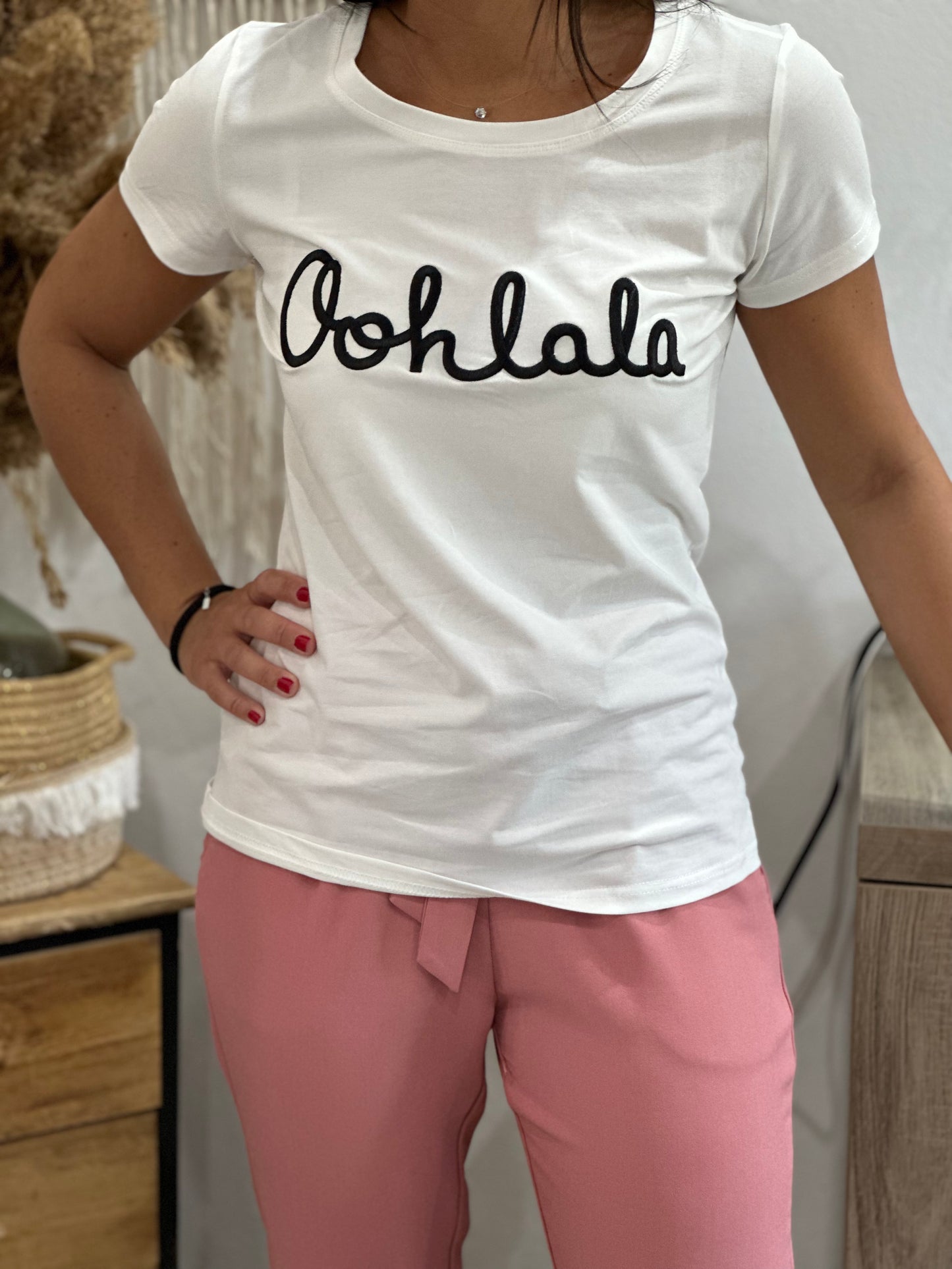 Teeshirt Ohlala blanc et noir