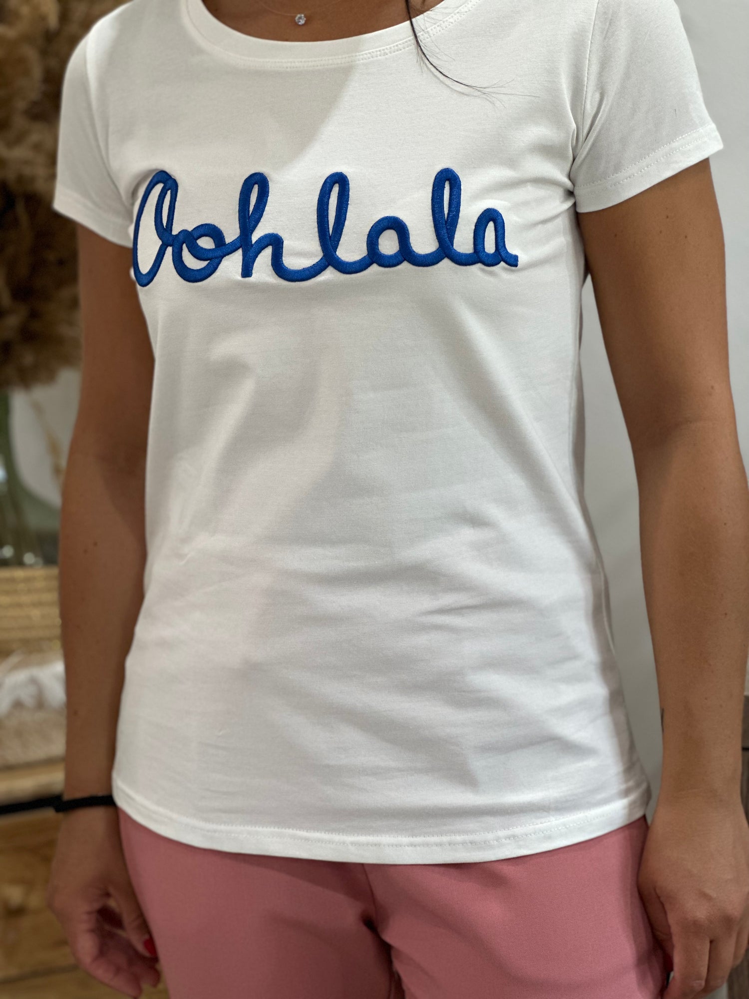 Teeshirt ohlala blanc et bleu