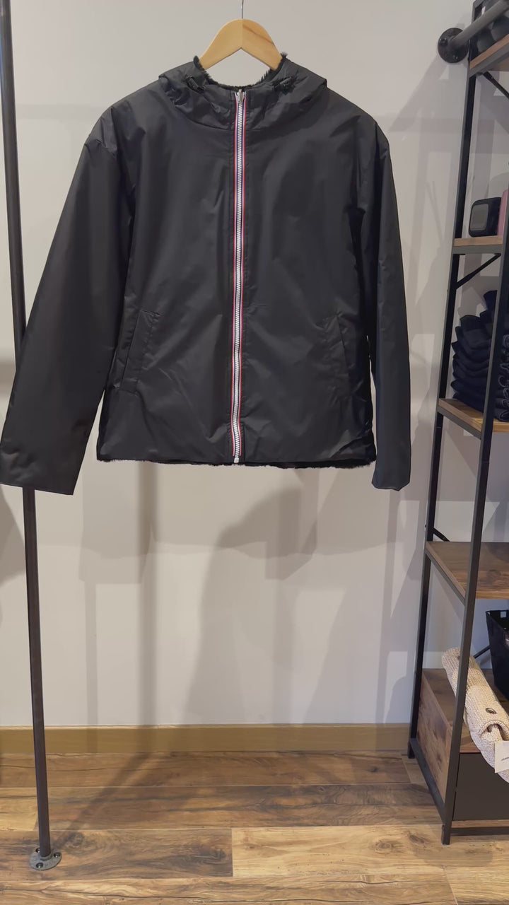 Parka réversible fourée noir