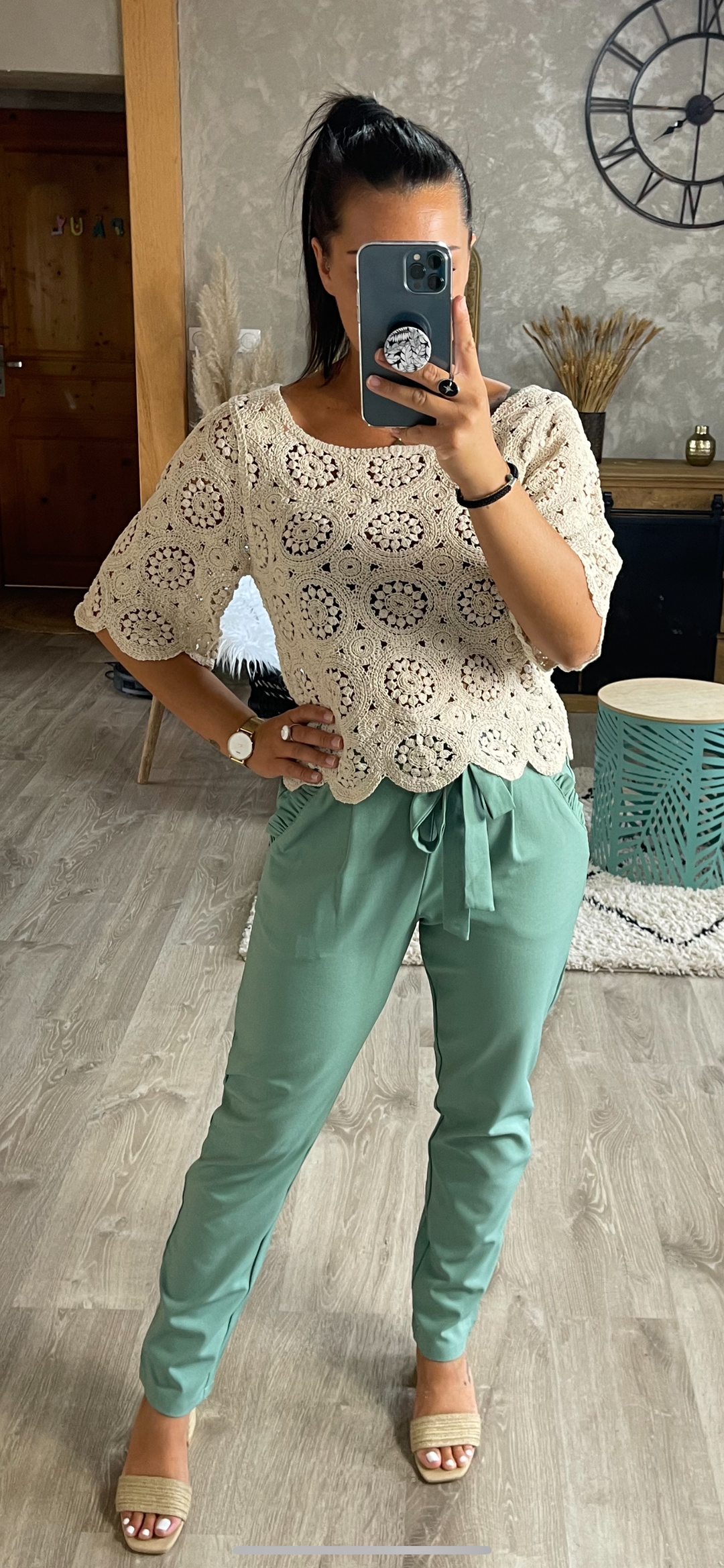 Pantalon Joule vert d’eau