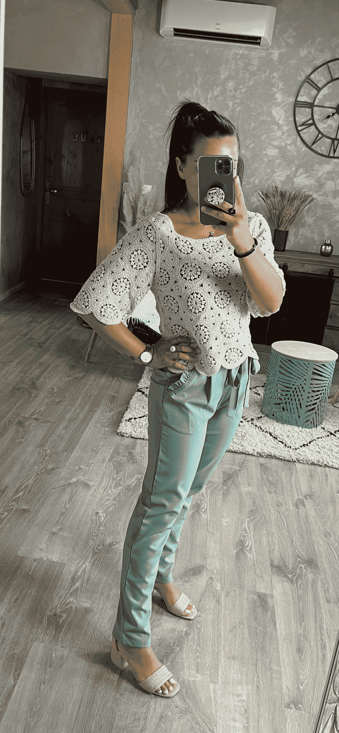 Pantalon Joule vert d’eau