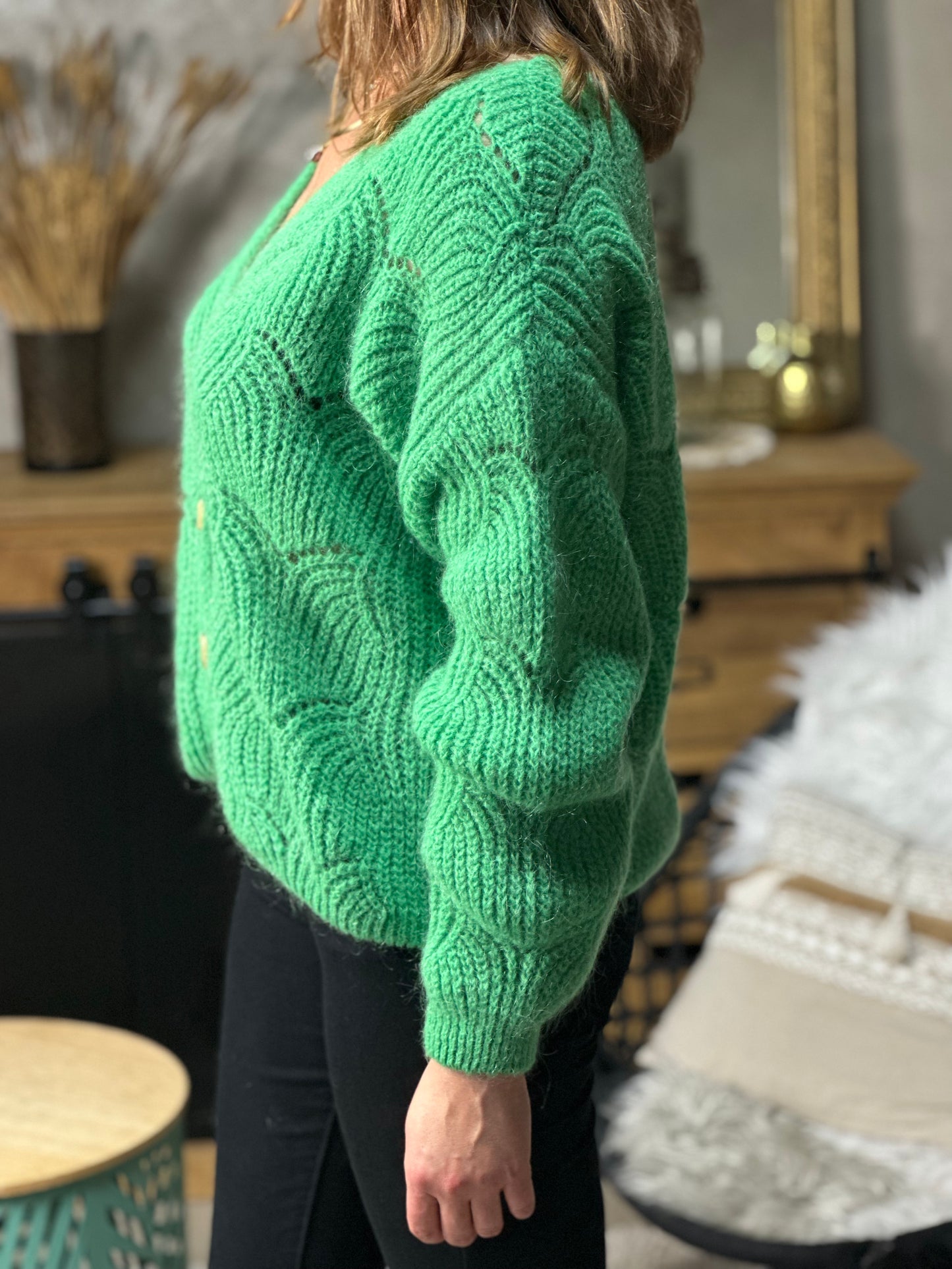 Gilet ajouré vert Brésil